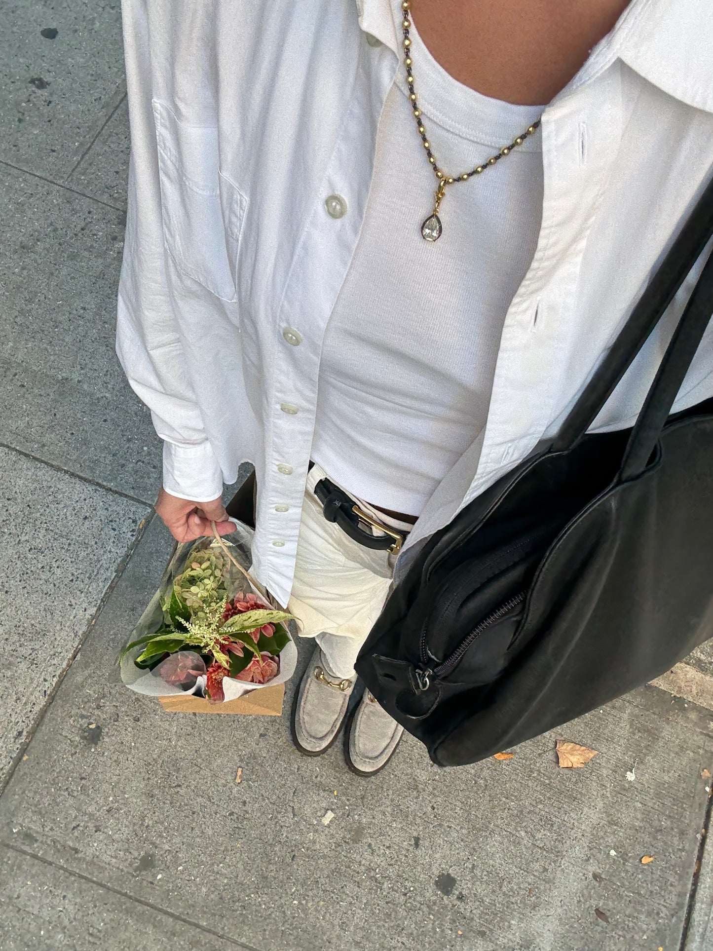 Pear Pendant and Ball Chain Necklace