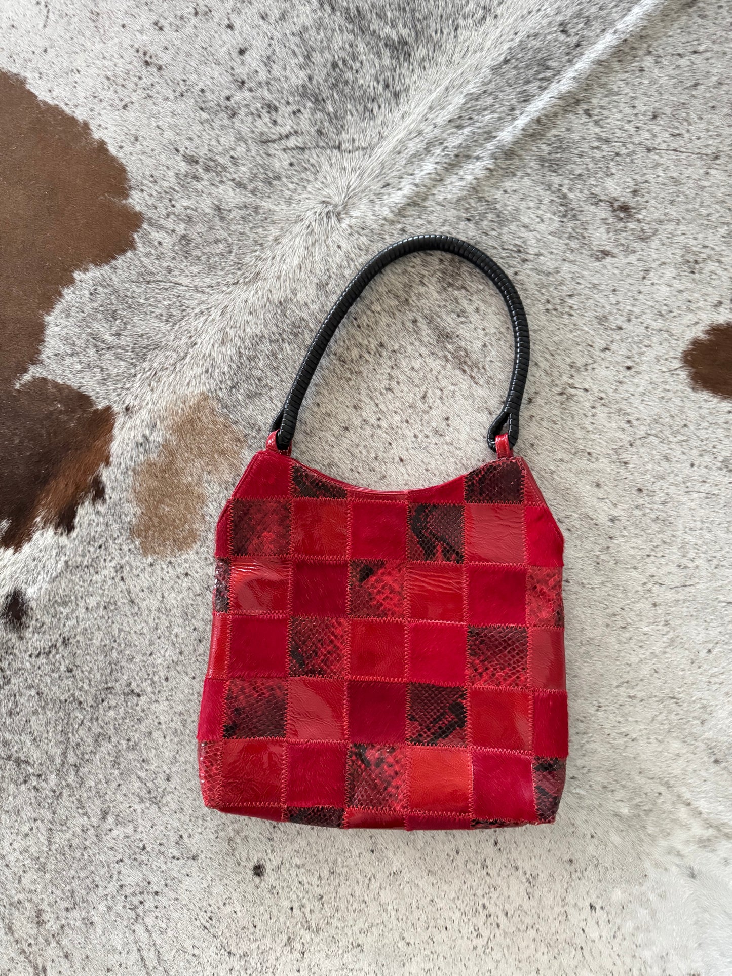 Vintage Red Patchwork Bag