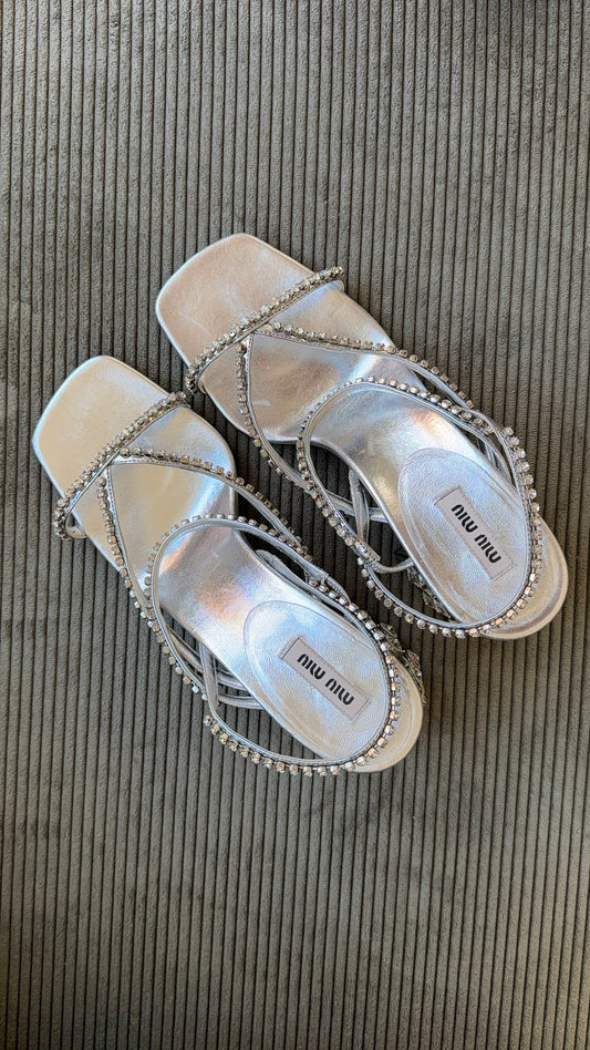 Miu Miu Embellished Block Heels