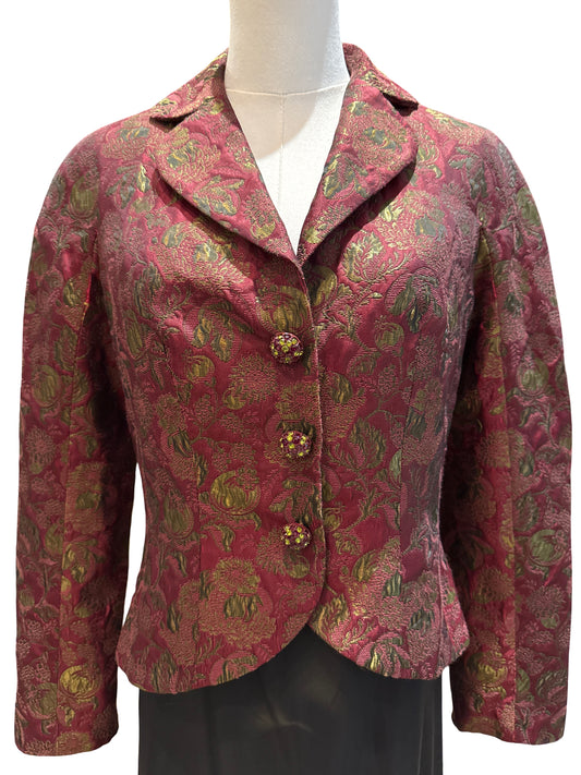 Victor Costa Burgundy Brocade Jacket