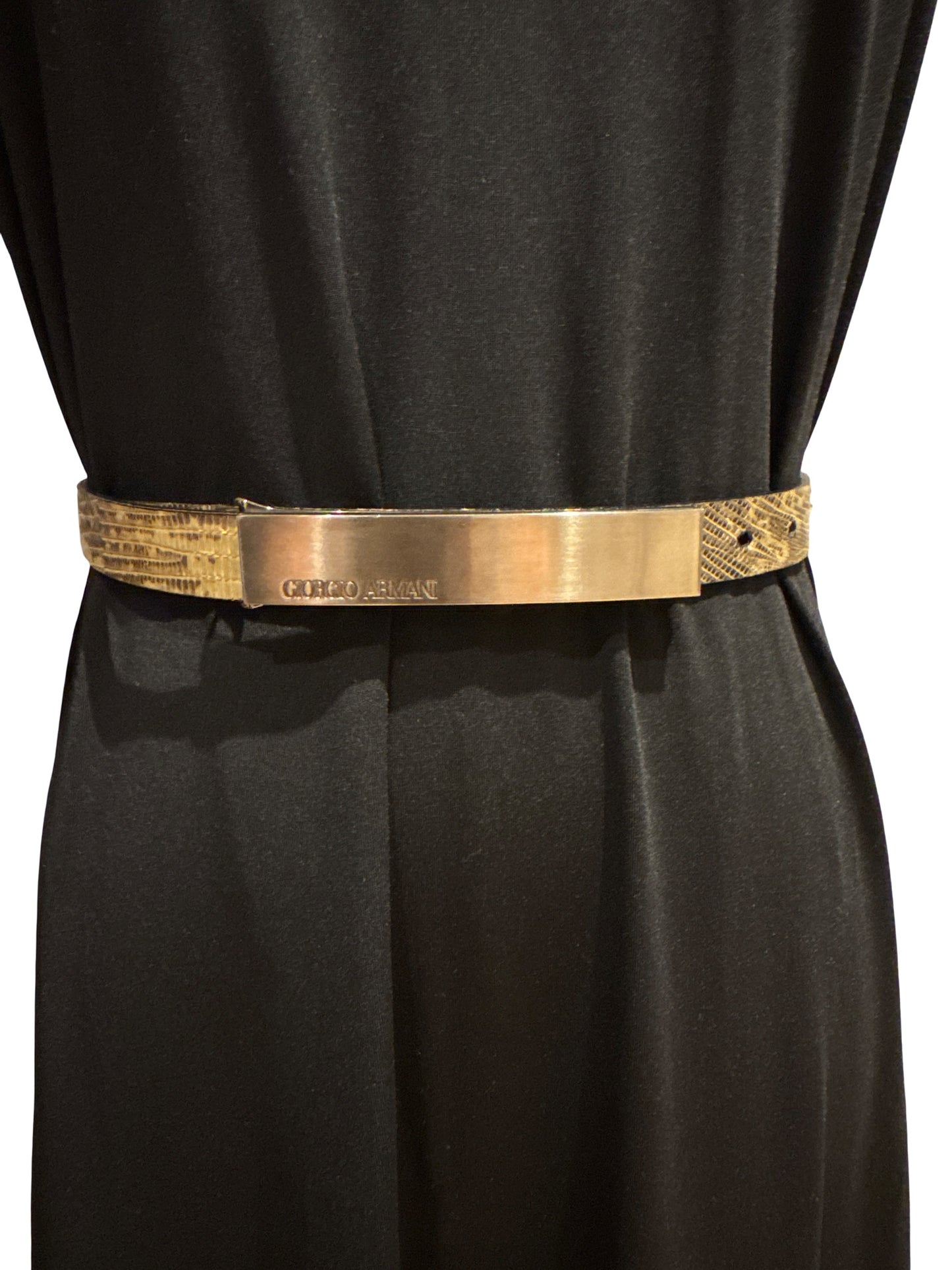 Giorgio Armani Reptile Belt Silver Hardware