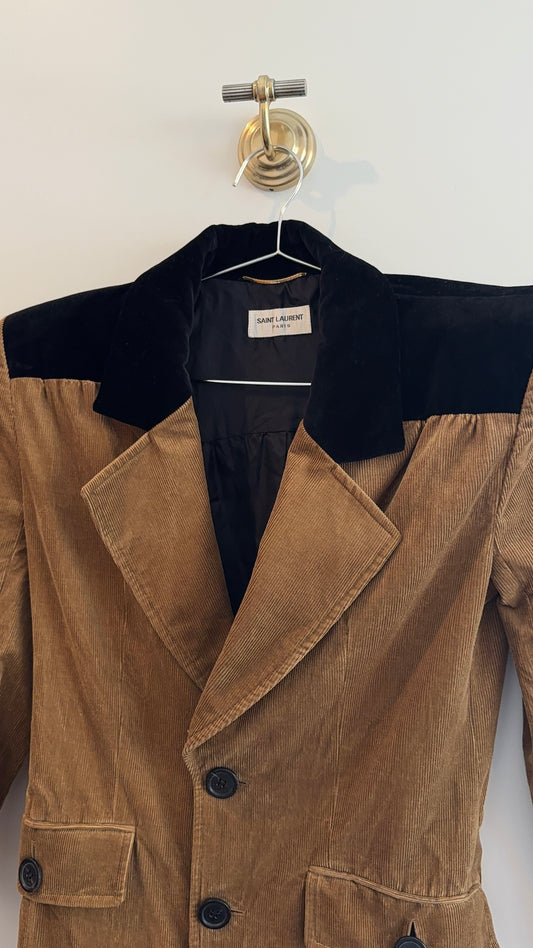 Saint Laurent Corduroy Tuxedo Jumpsuit