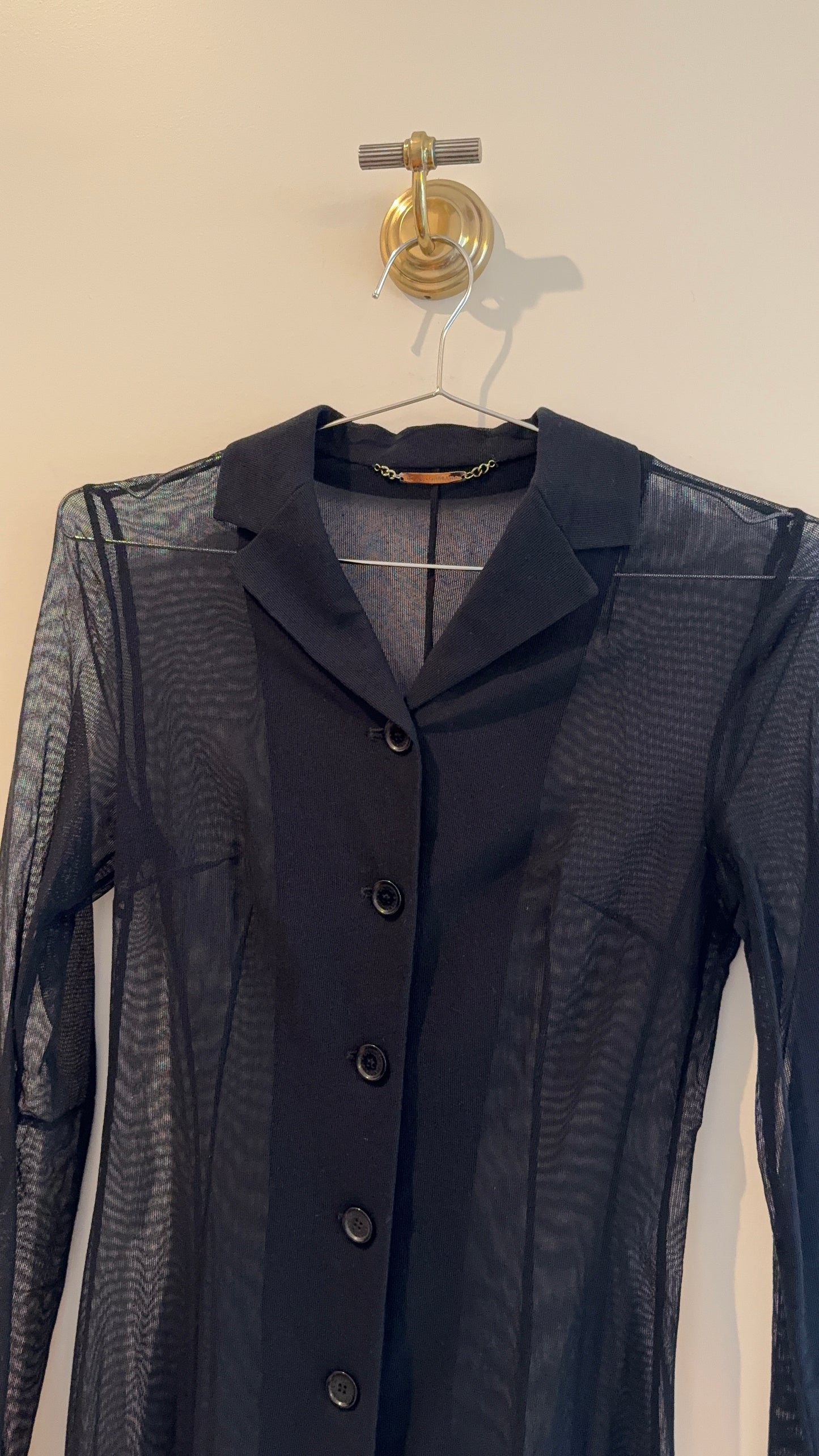 Dolce & Gabbana Sheer Button Up Coat Dress