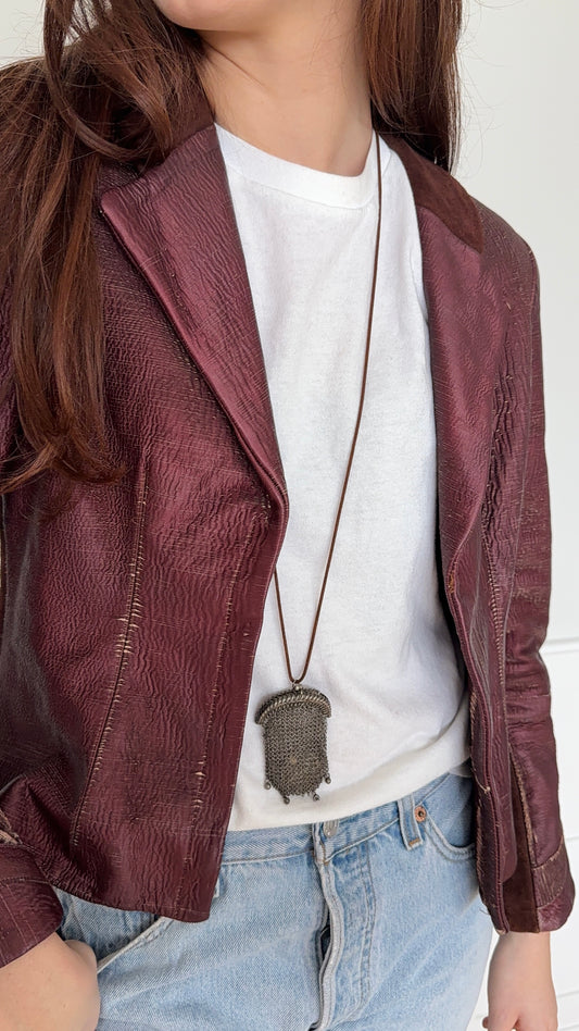 Antique Mesh Coin Purse Neckace