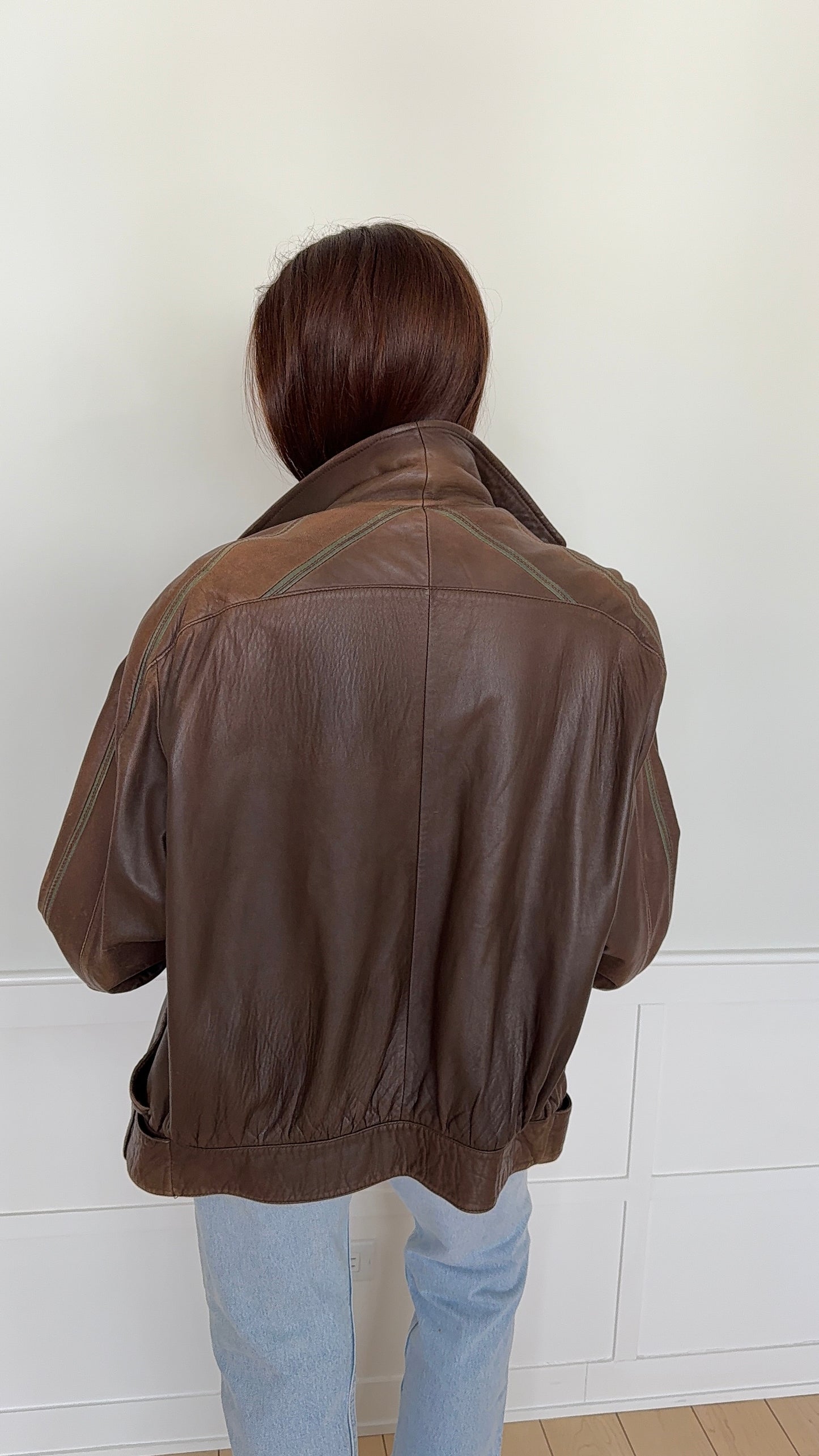 Valentino Brown Leather Bomber