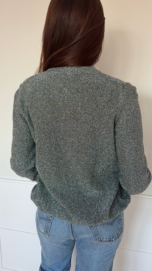 Bottega Veneta Metallic Silver Cardigan