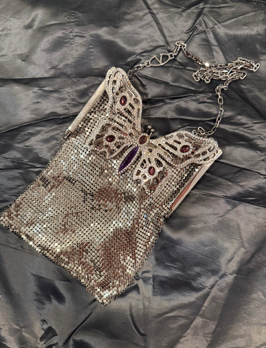 Valentino Silver Butterfly Chain Bag