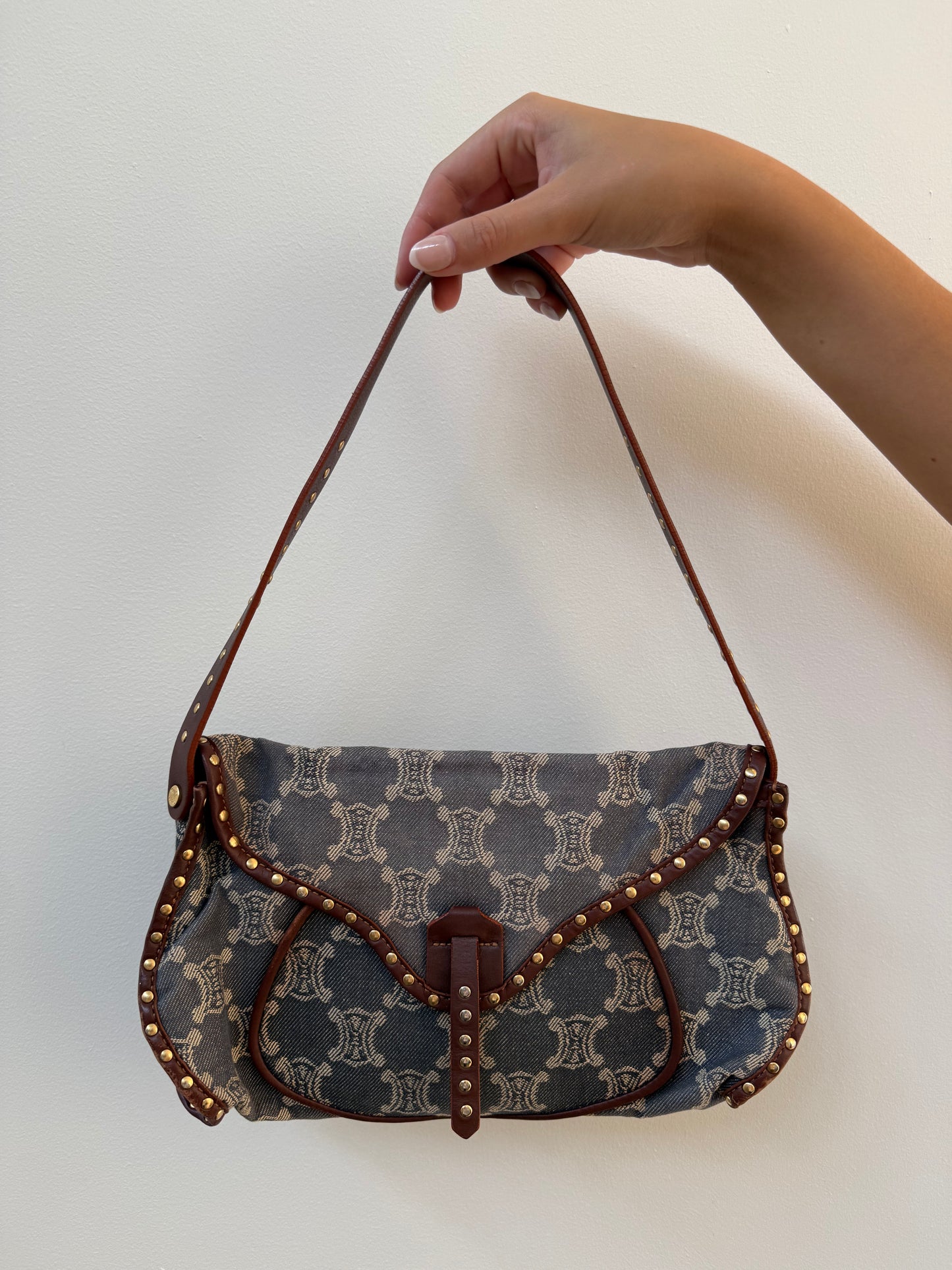 Celine Denim Macadam Bag