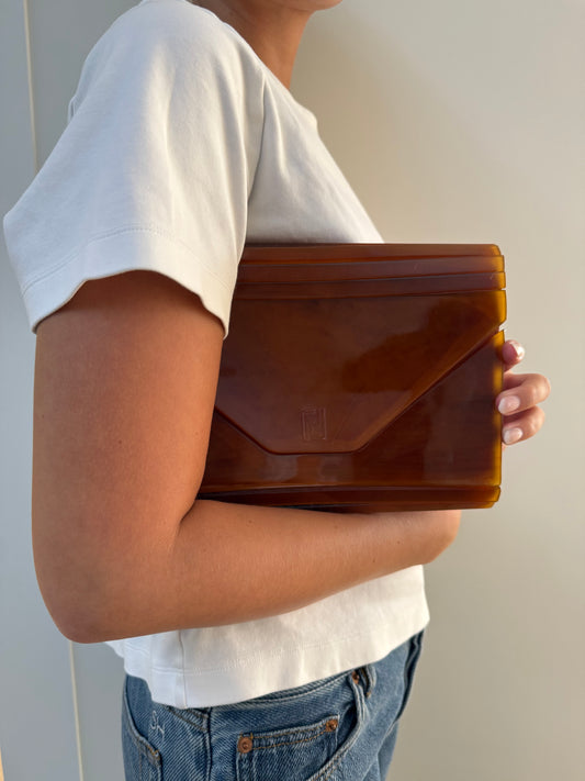 Fendi Brown Lucite Bag