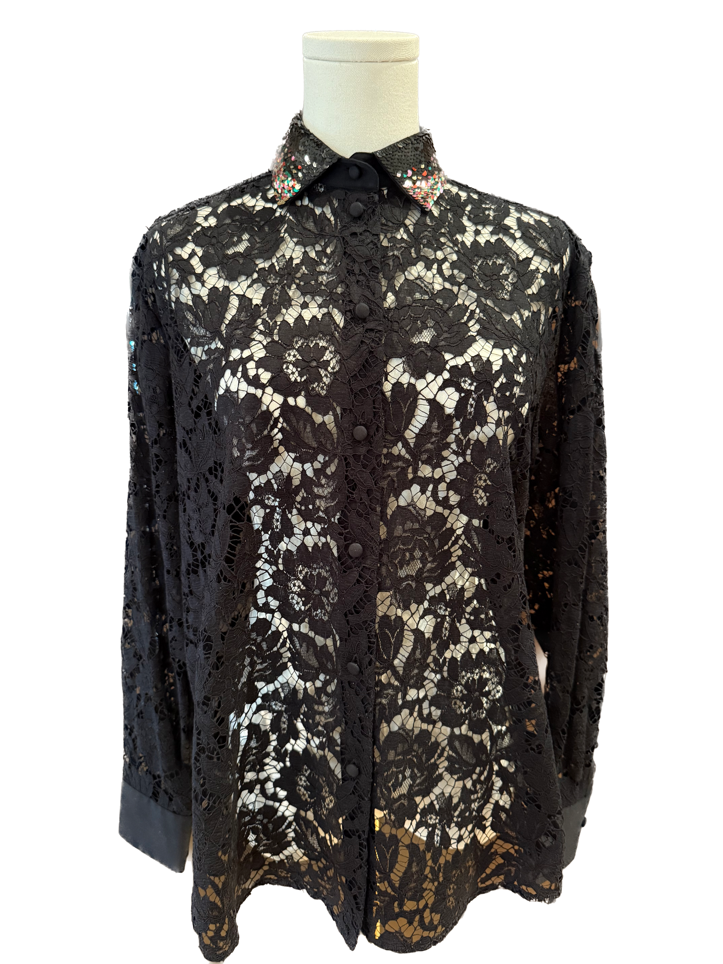 Valentino Lace Button Down