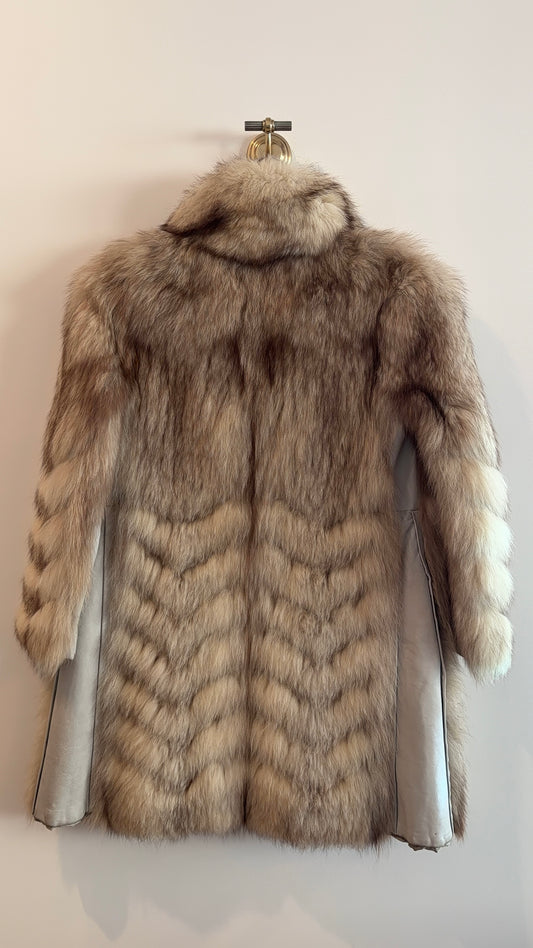 Dior Chevron Fox Fur Coat