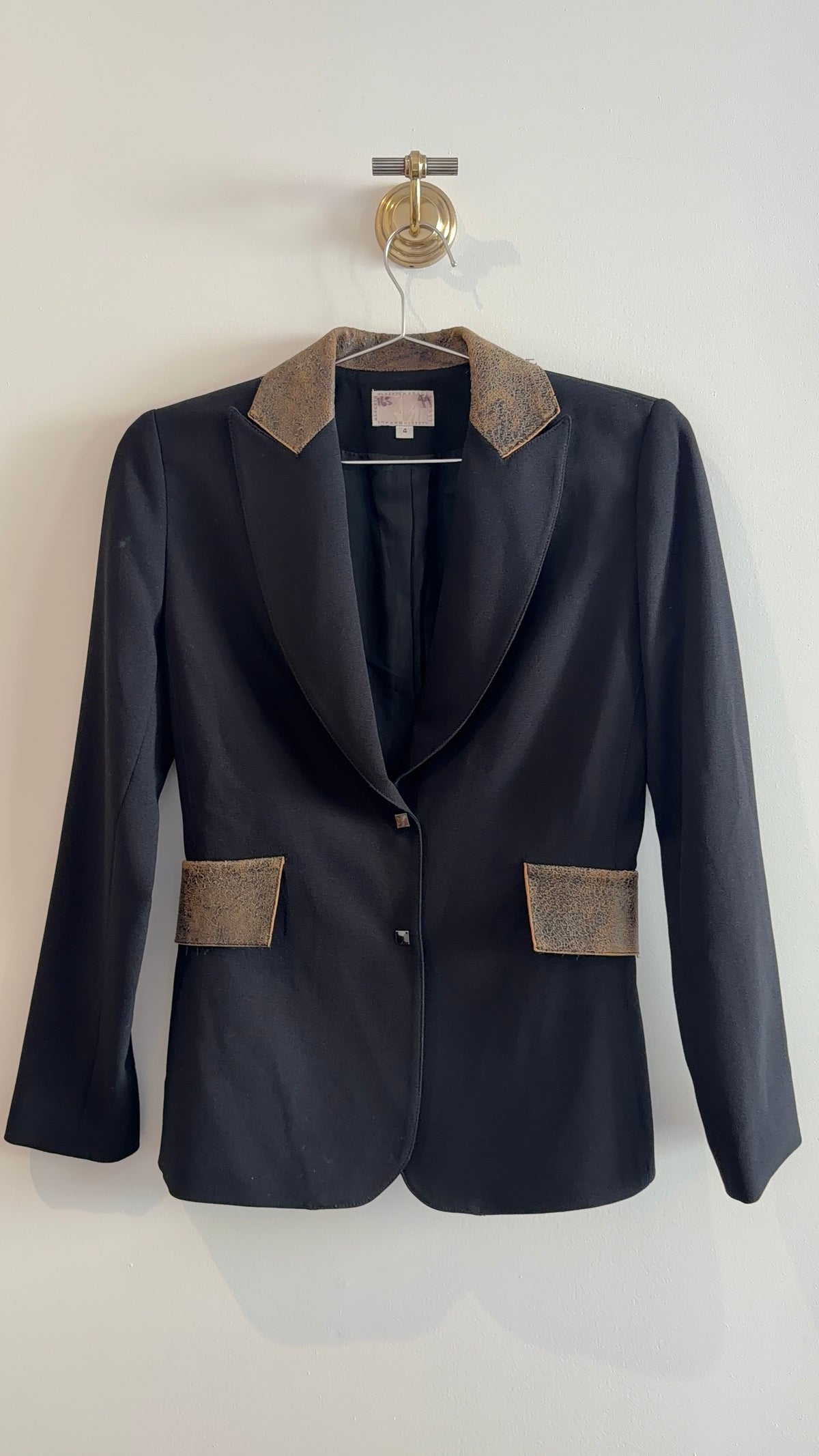 Alberto Makali Leather Trim Blazer