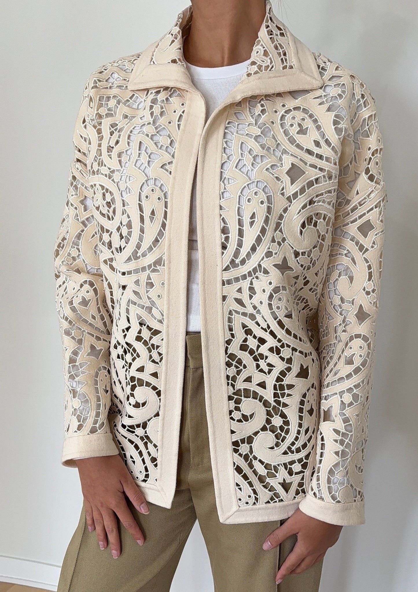 Vintage Cream Lace Jacket