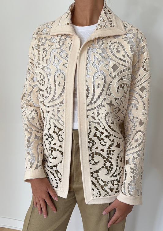 Vintage Cream Lace Jacket