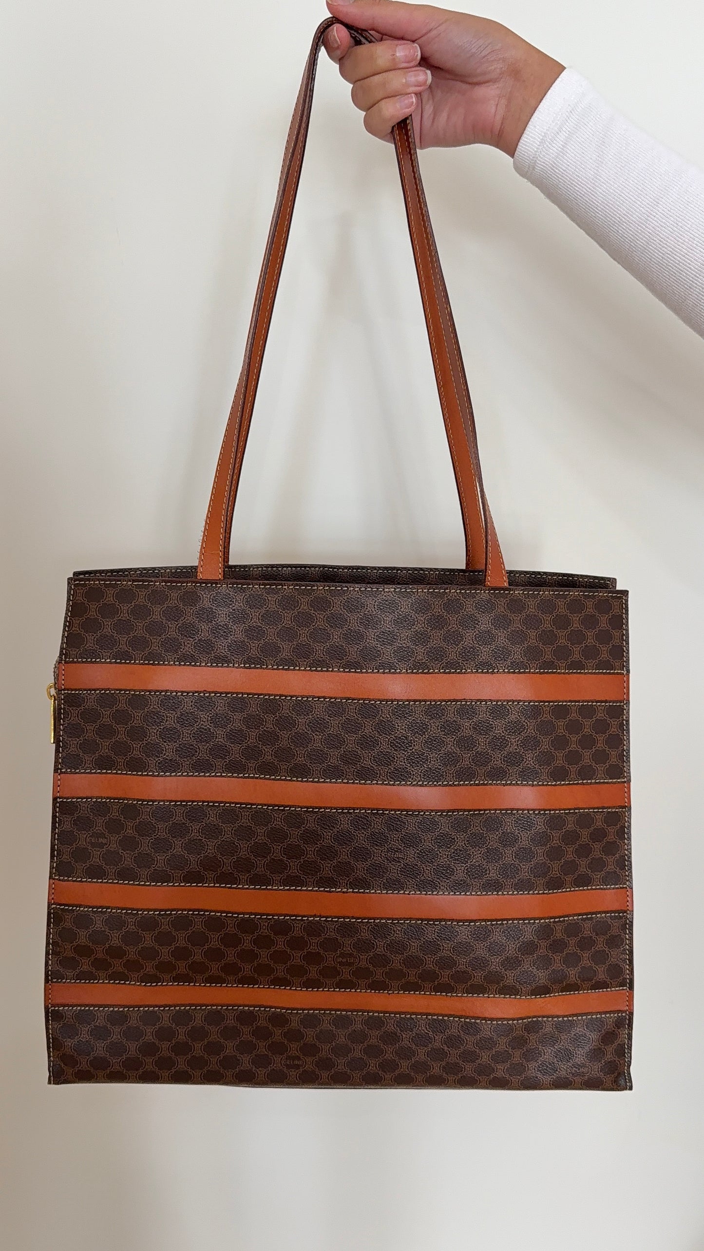 Celine Macadam Leather Tote Bag