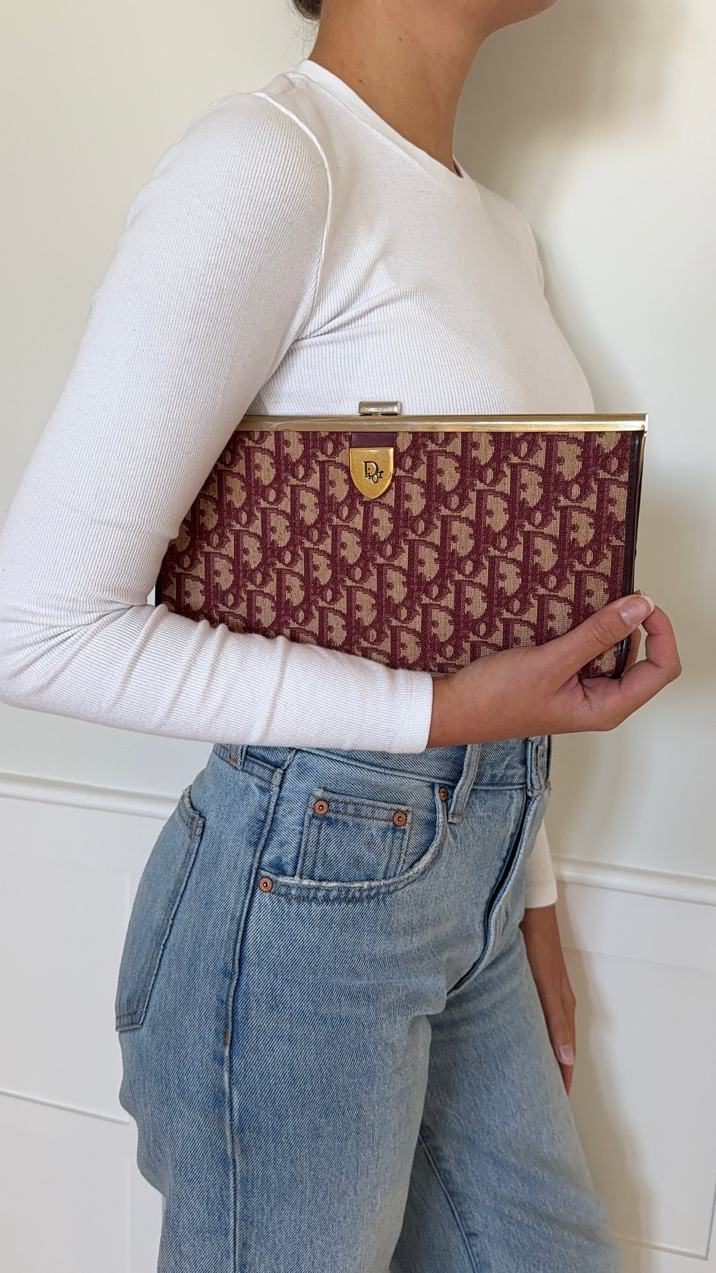 Christian Dior Burgundy Clutch