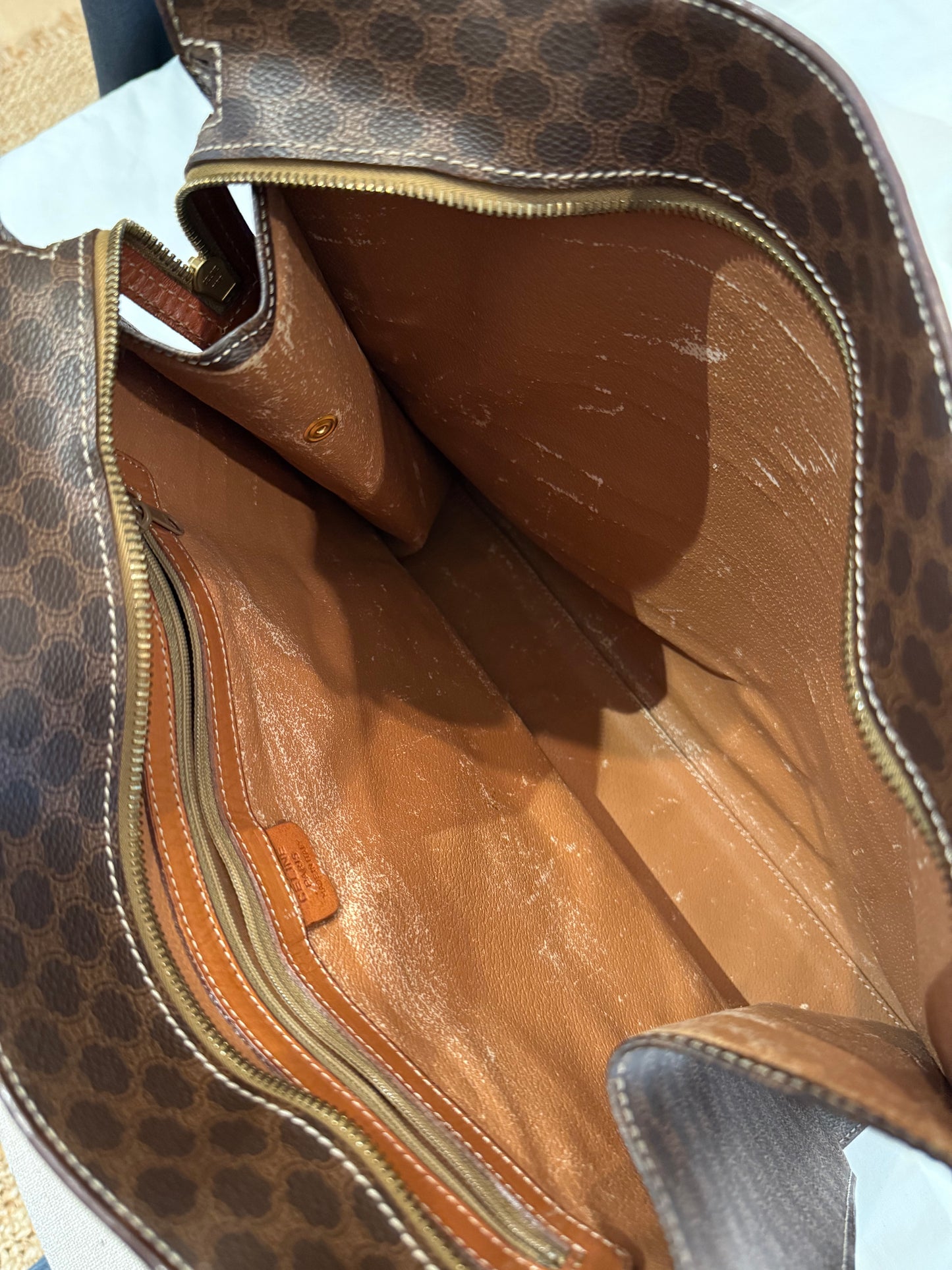 Celine Macadam Leather Tote Bag