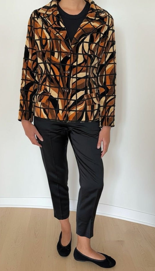 Patterned Brown Blazer
