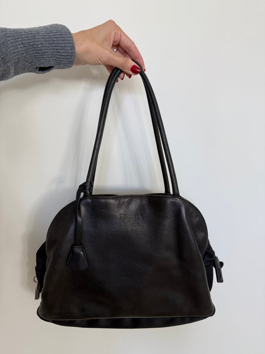Prada Black Leather Shoulder Bag