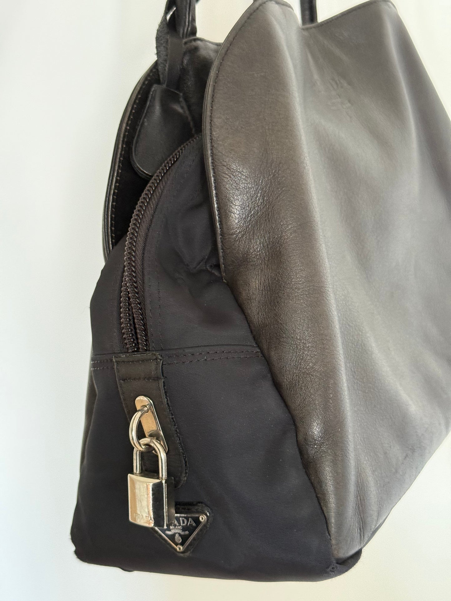 Prada Black Leather Shoulder Bag