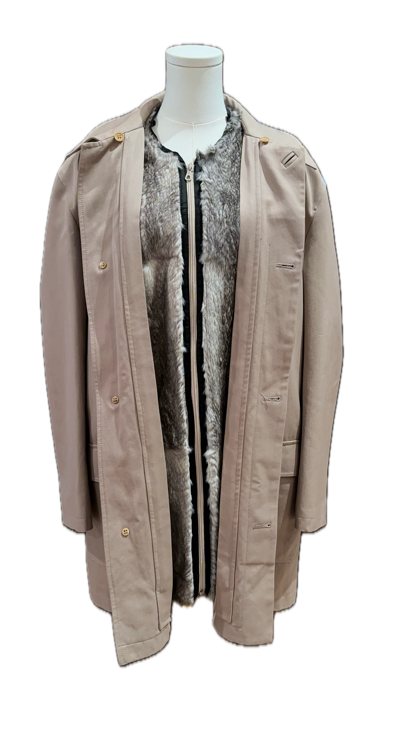 Valentino Trench Coat with Detachable Fur Lining