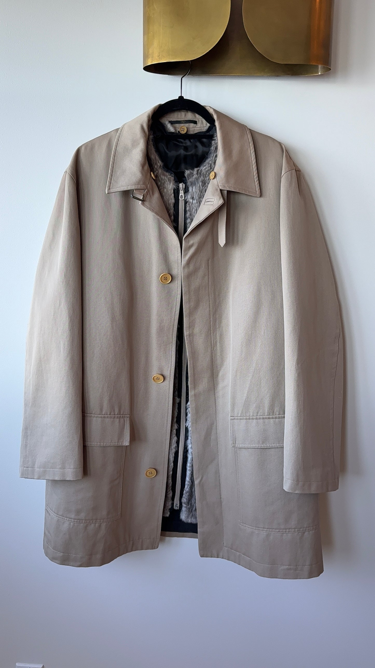 Valentino Trench Coat with Detachable Fur Lining