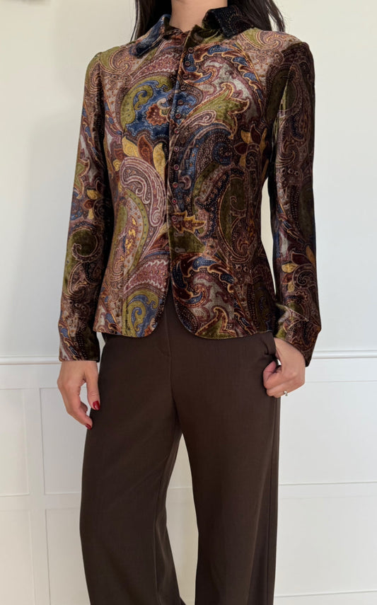 Ralph Lauren Velvet Button Down Jacket