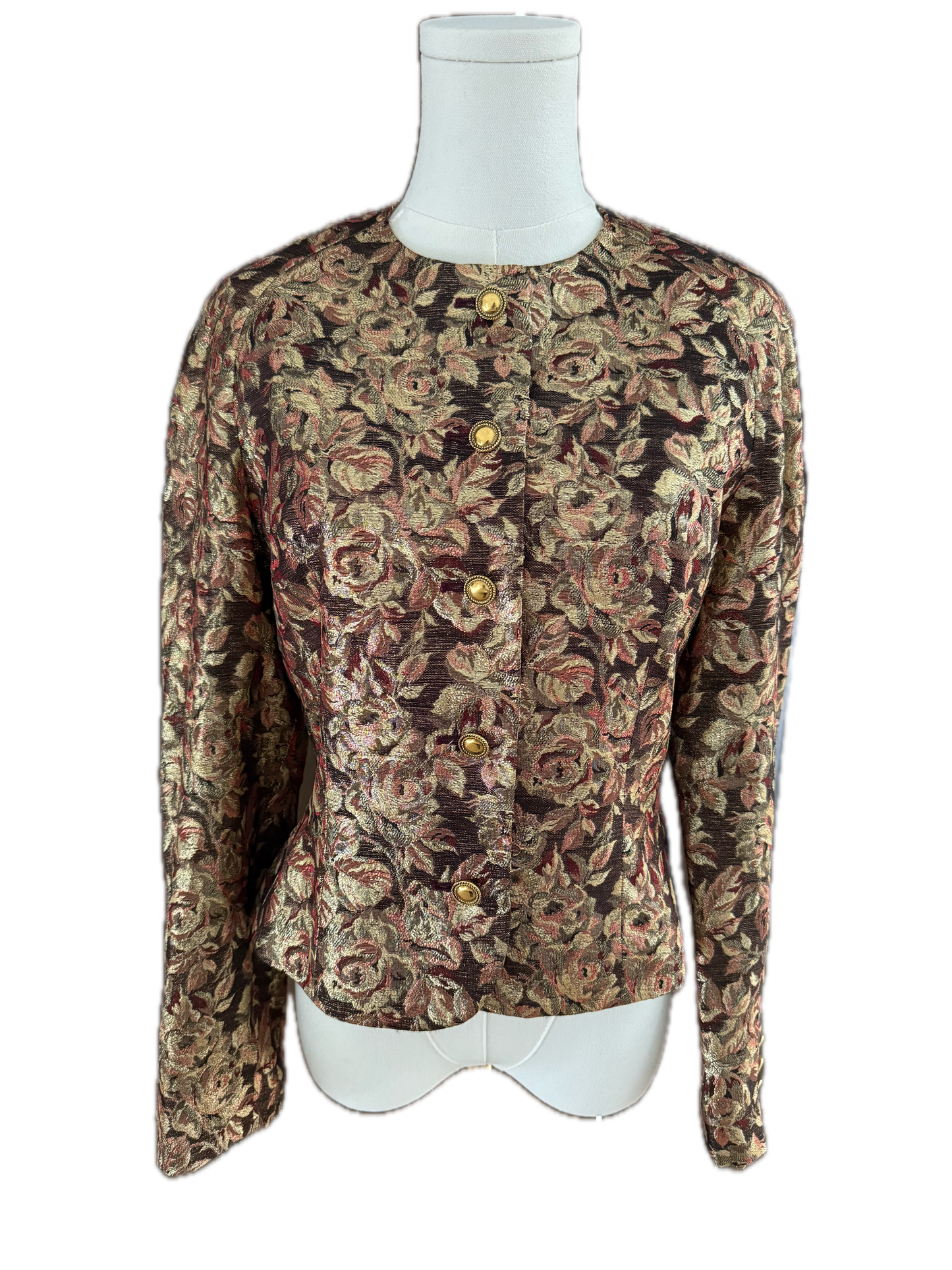 Gold Floral Jacquard Jacket