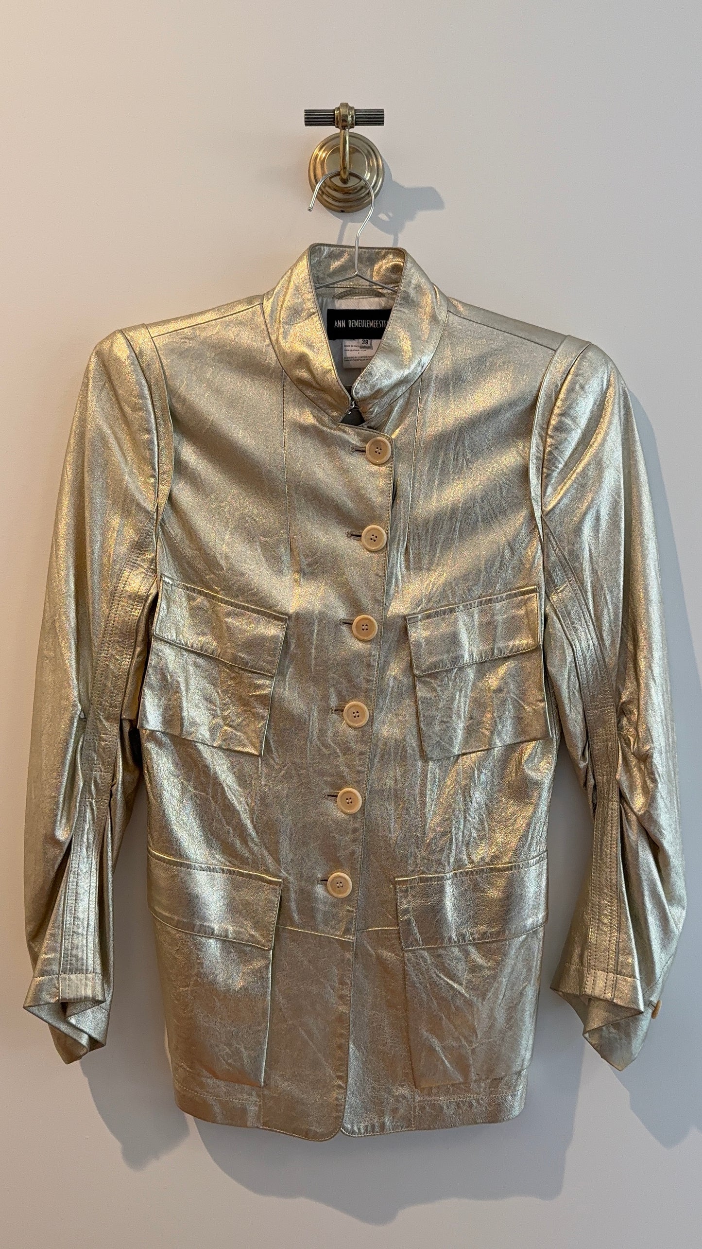 Ann Demeulemeester Gold Leather Jacket