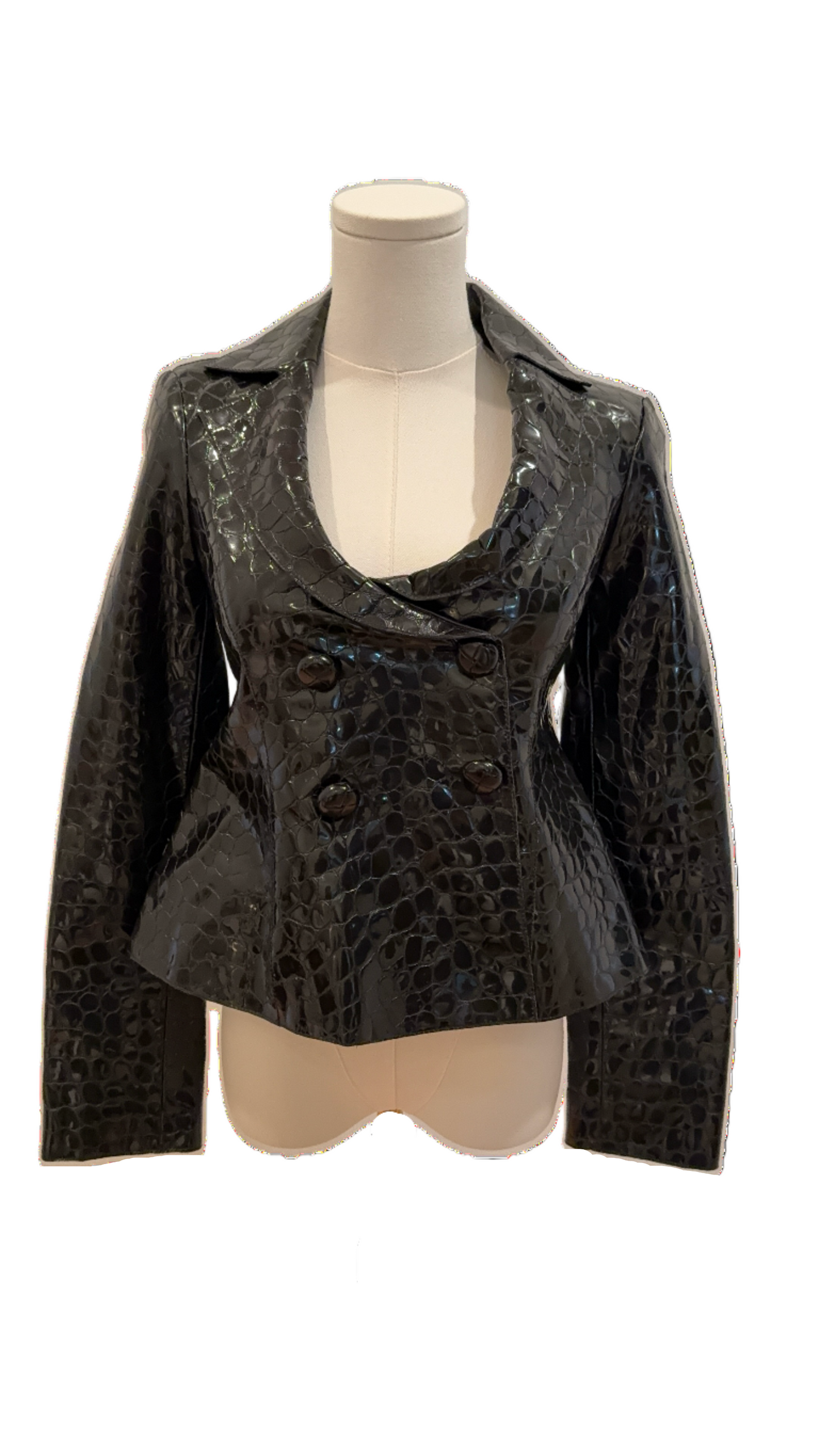 Armani Reptile Embossed Leather Jacket
