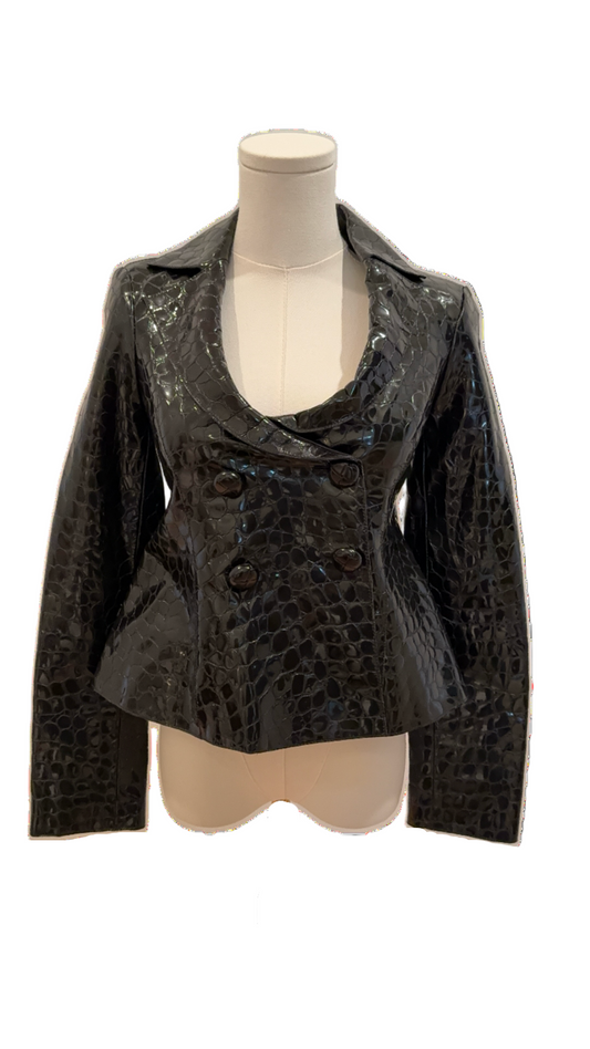 Armani Reptile Embossed Leather Jacket