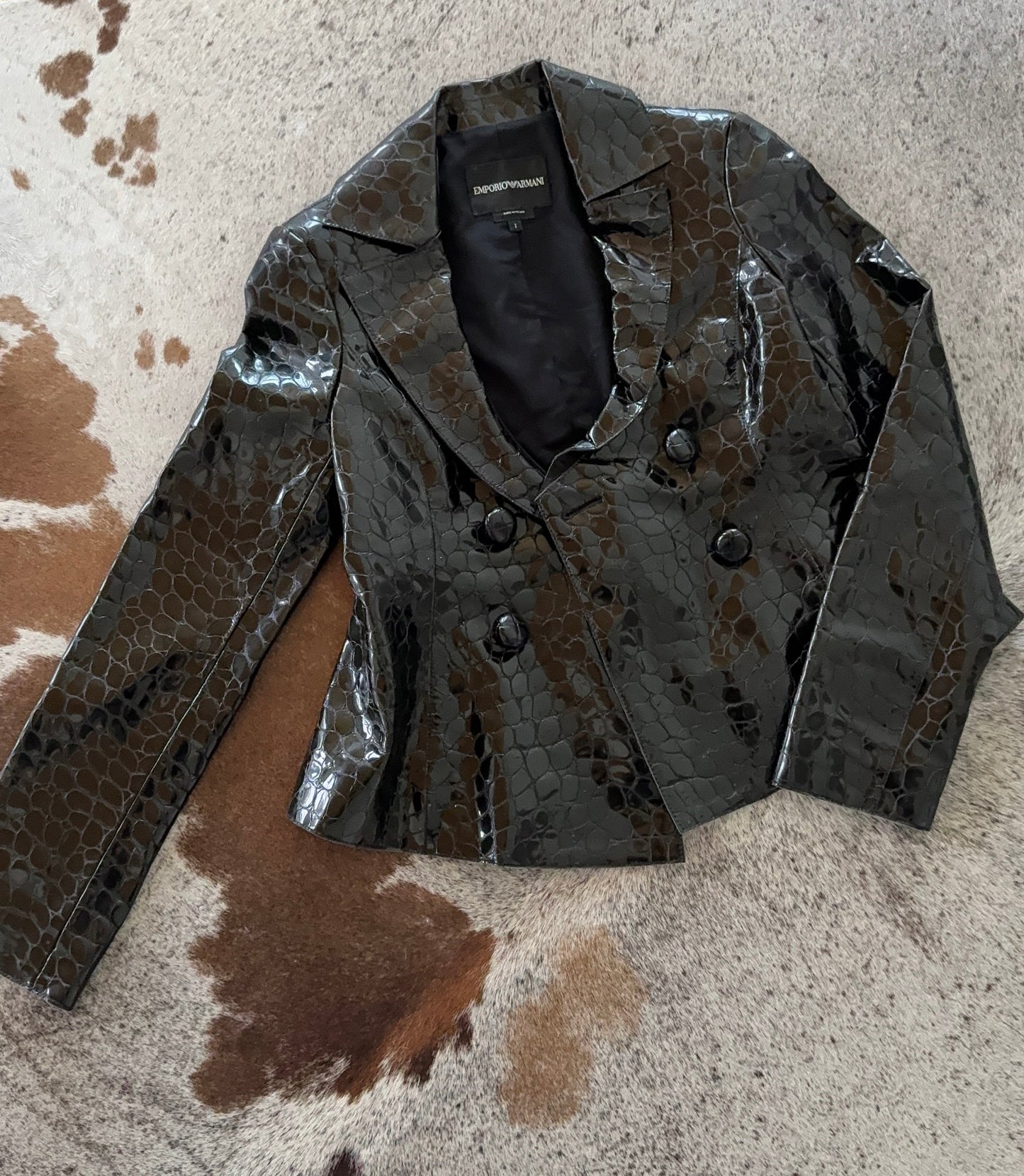 Armani Reptile Embossed Leather Jacket