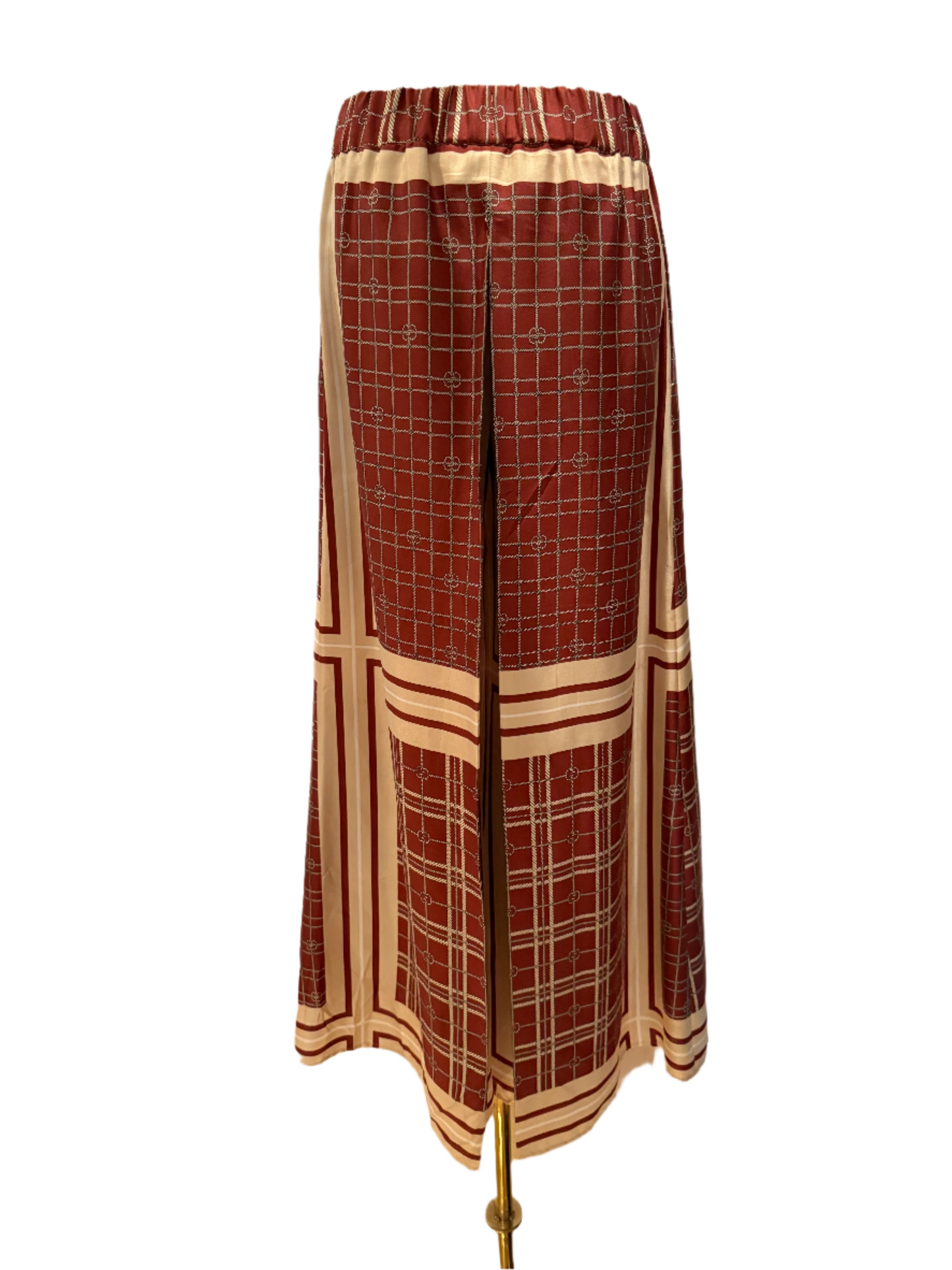 Gucci Wide Leg Silk Pleated Pants