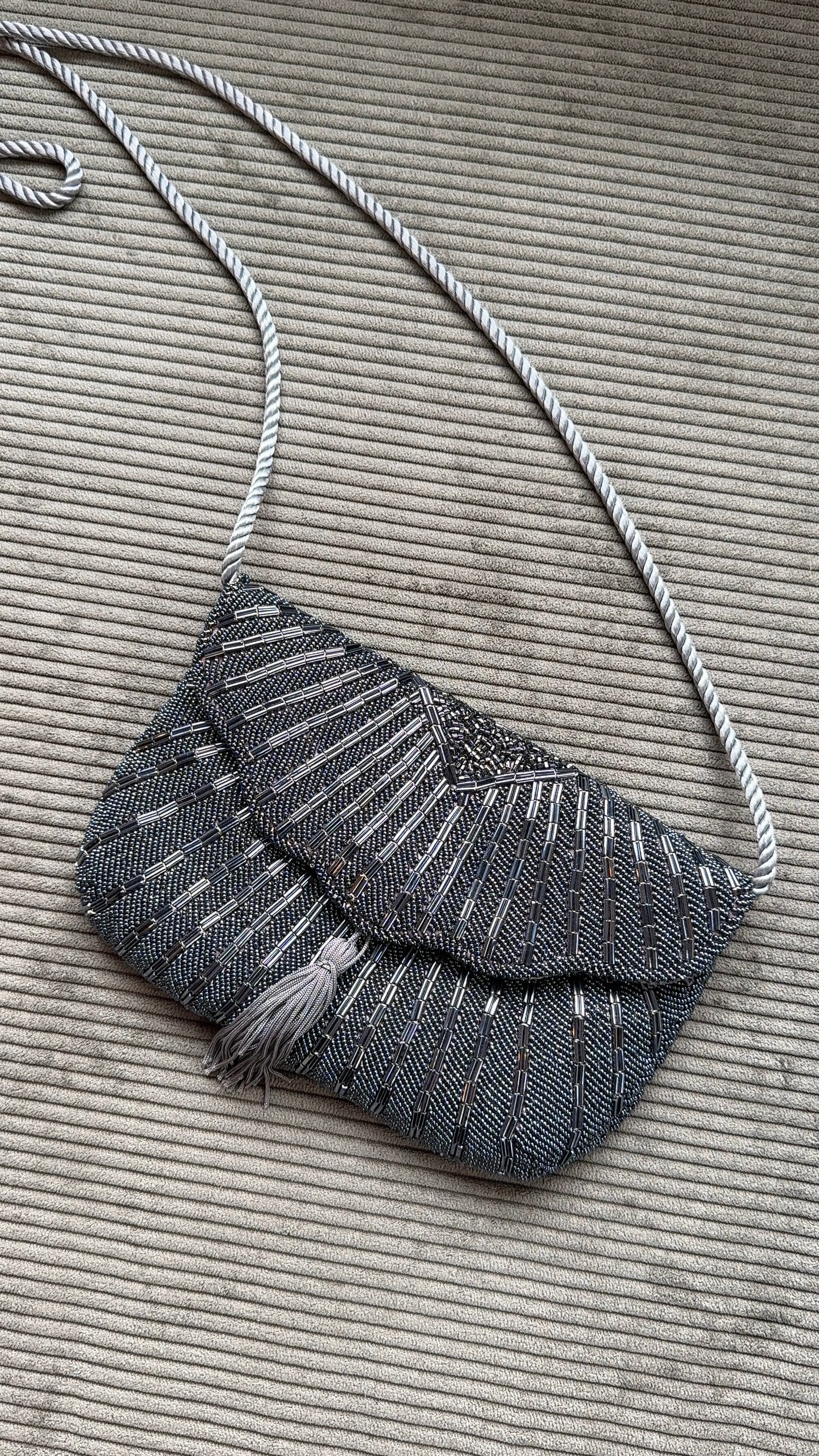 Vintage Beaded Tassel Bag
