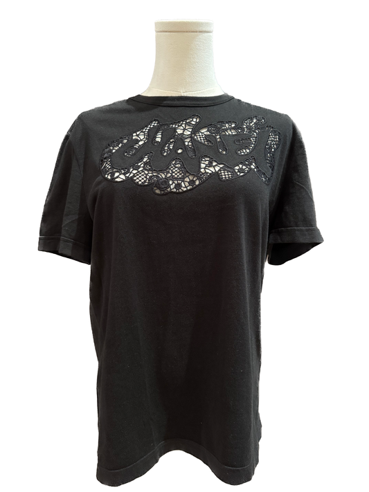 Chanel T-Shirt with Lace Logo Insert