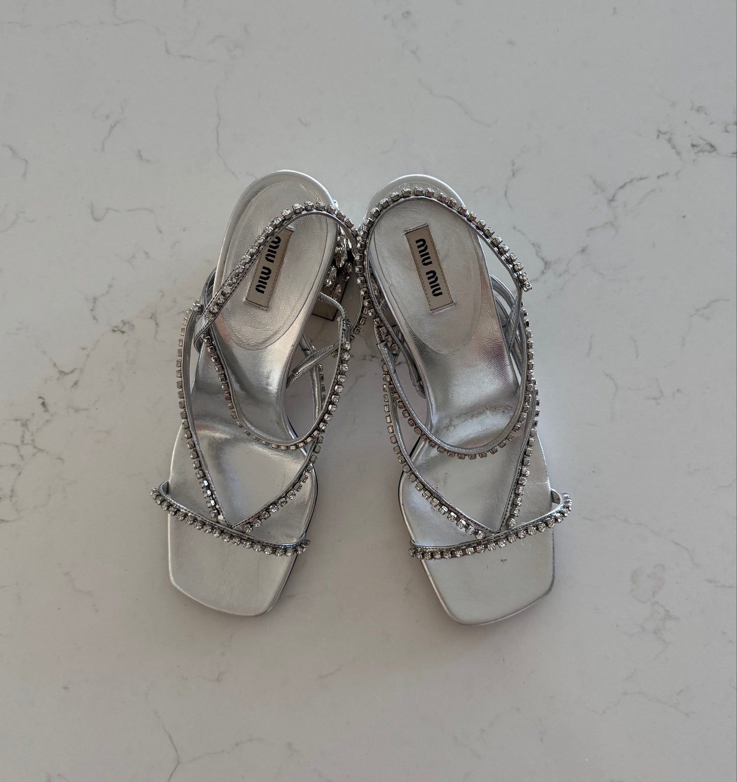 Miu Miu Embellished Block Heels