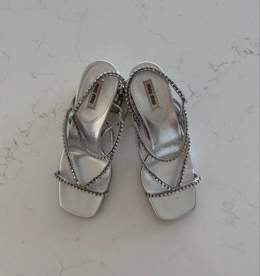 Miu Miu Embellished Block Heels