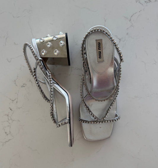 Miu Miu Embellished Block Heels