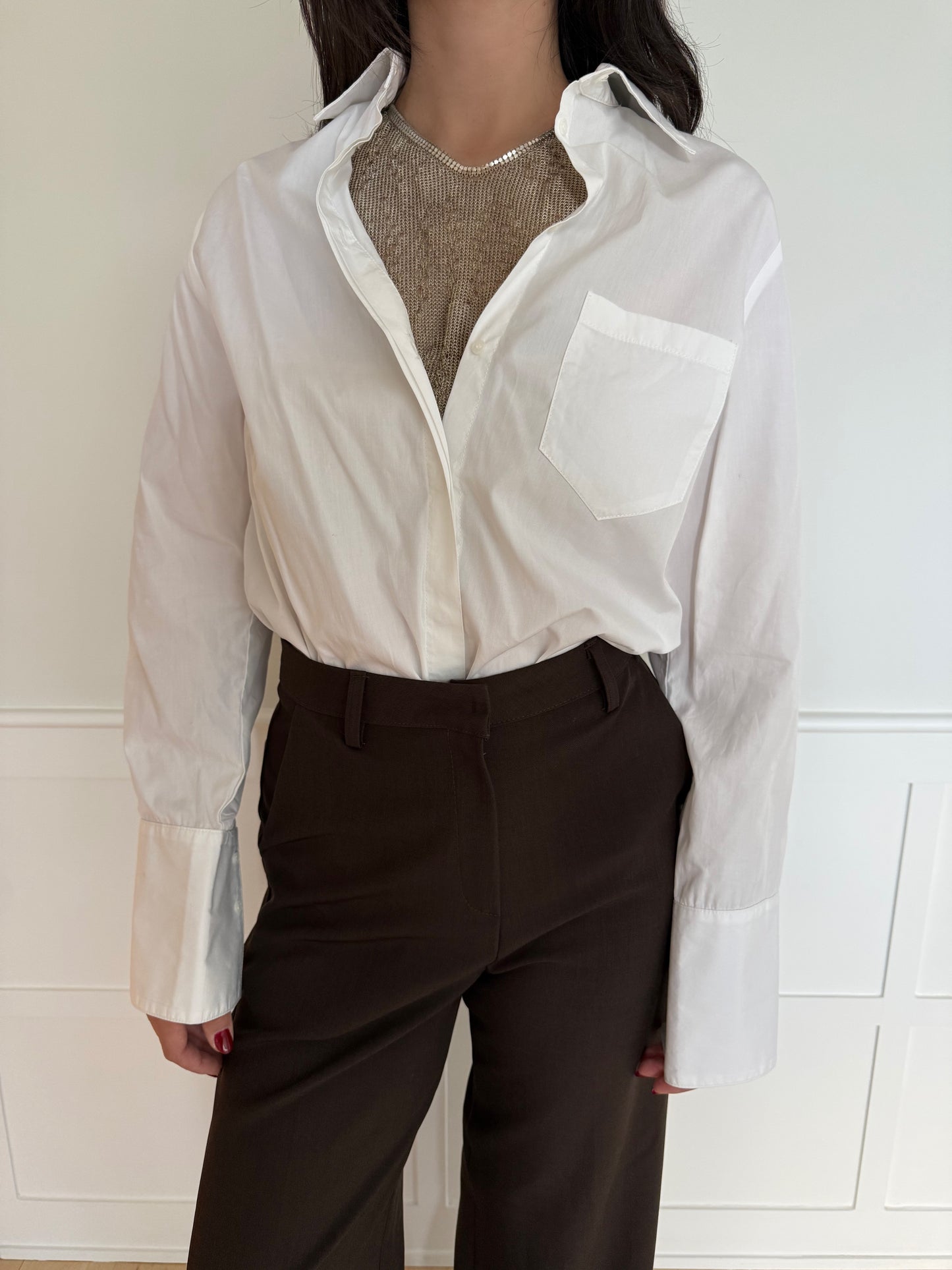 Silver Mesh Bib Necklace