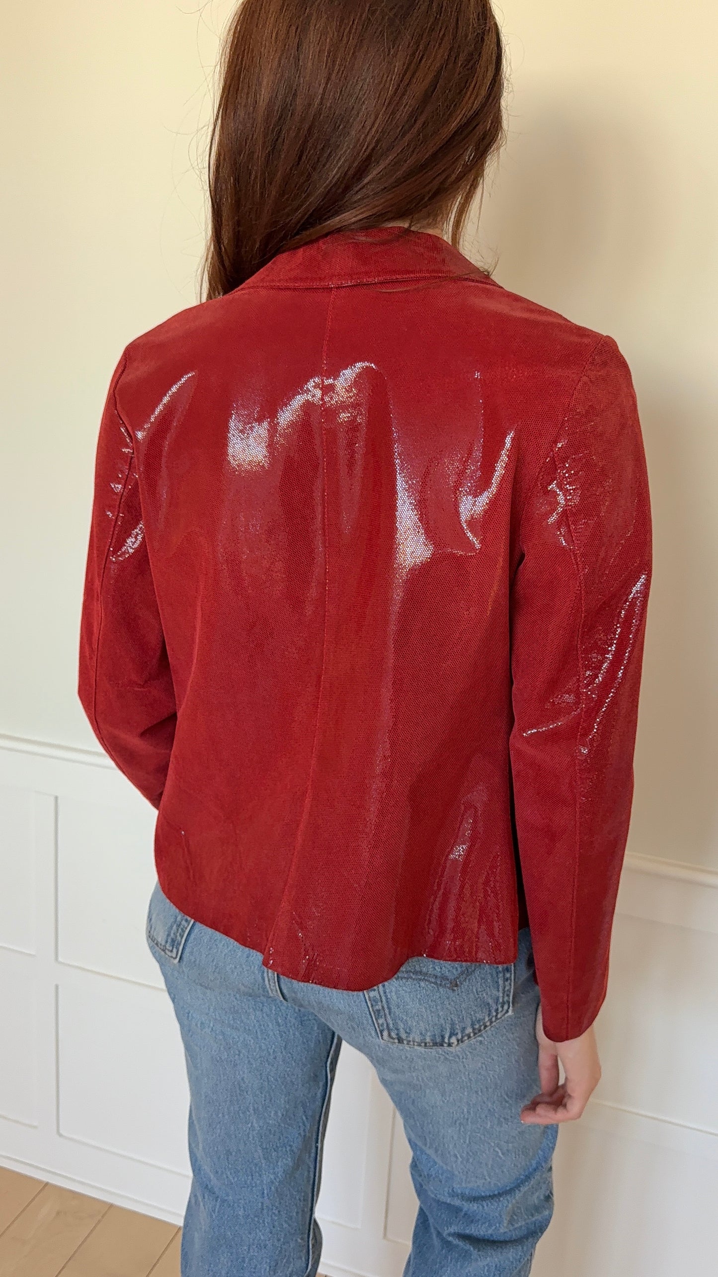 Vintage Red Italian Leather Jacket