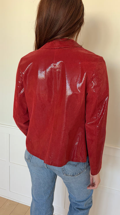 Vintage Red Italian Leather Jacket