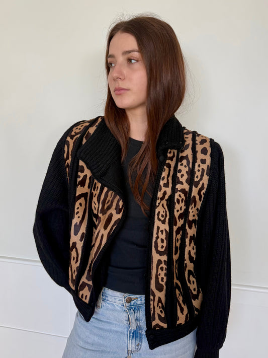 Ponyhair and Wool Bomber Jacket