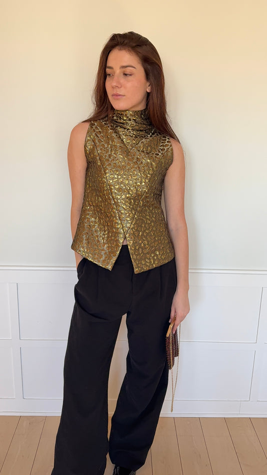 Galanos Gold Sleeveless Top