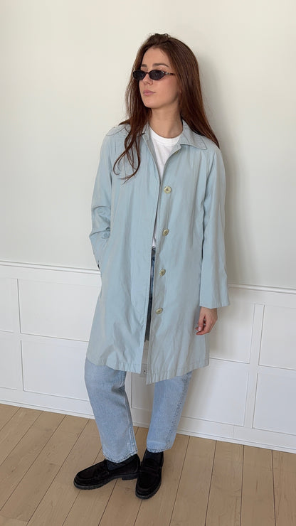 Burberry Baby Blue Trench Coat