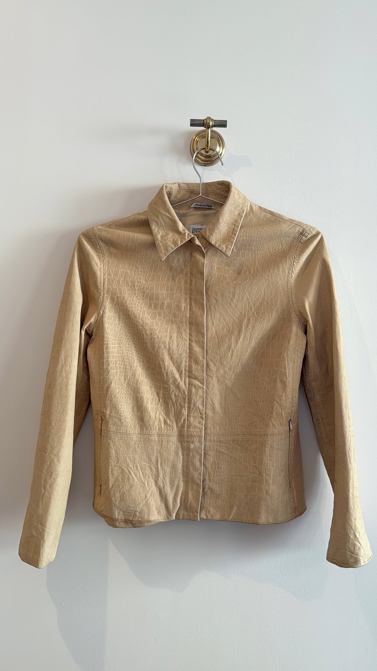 Gianfranco Ferre Embossed Leather Jacket