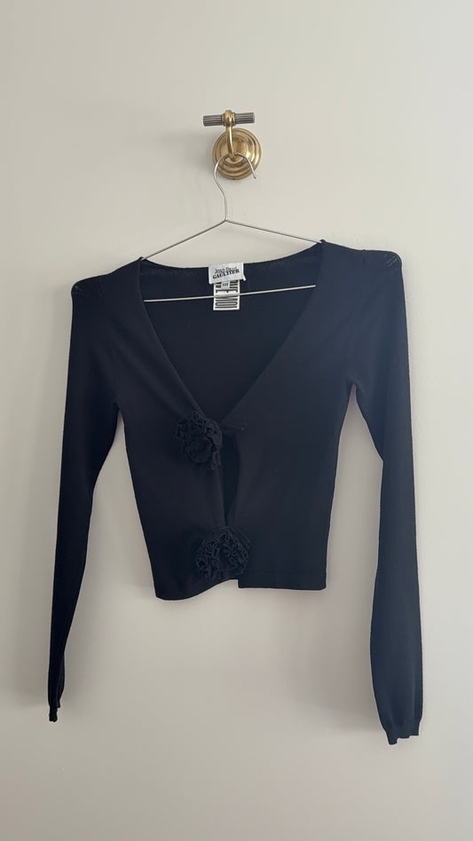 Jean Paul Gaultier Rose Closure Knit Cardigan