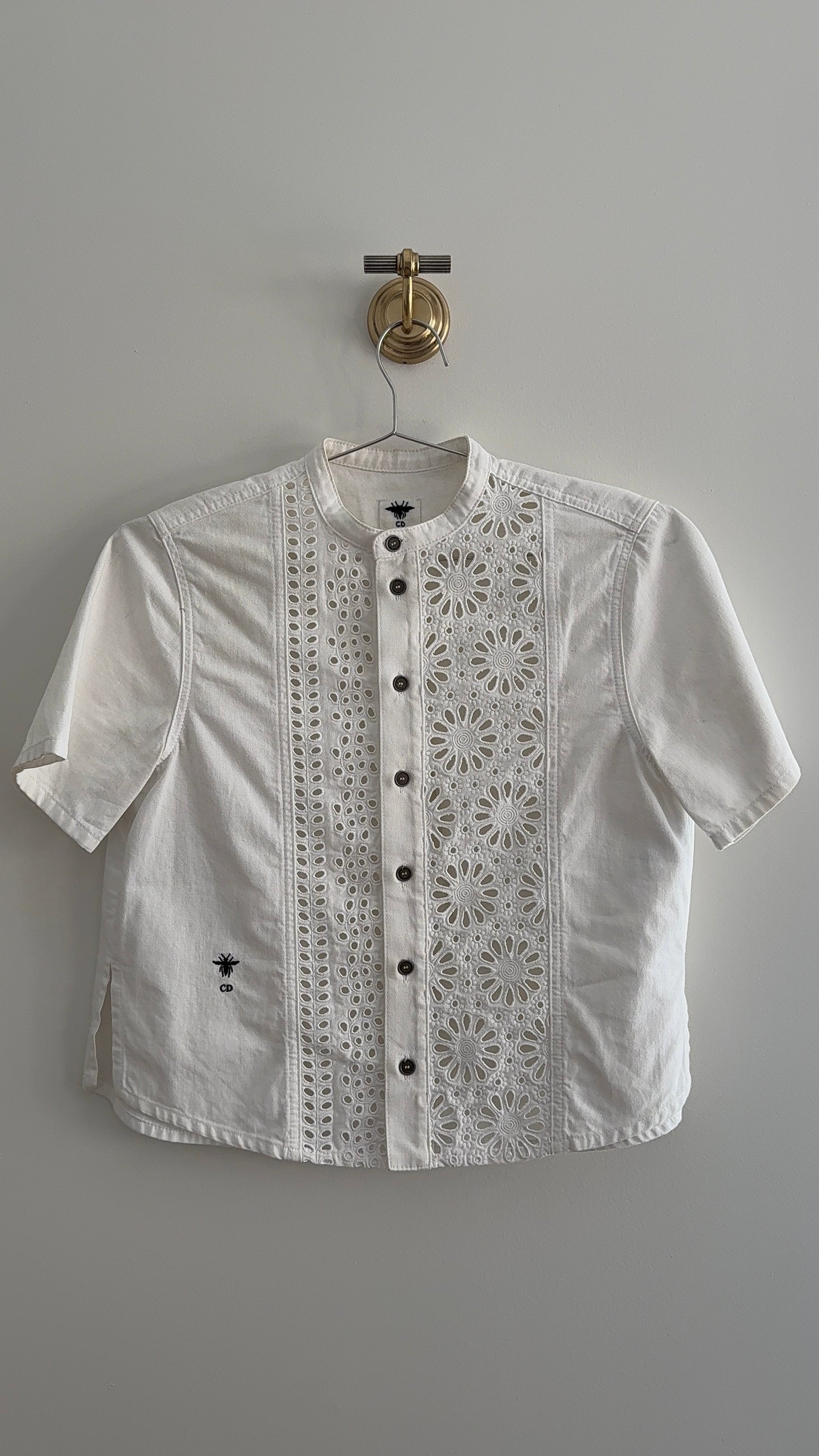 Christian Dior White Eyelet Top