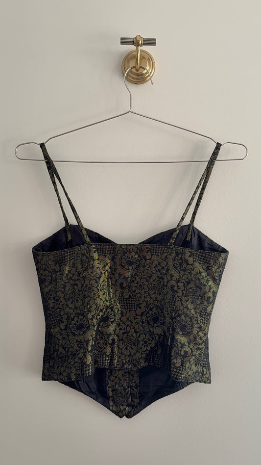 Vintage Brocade Corset Top