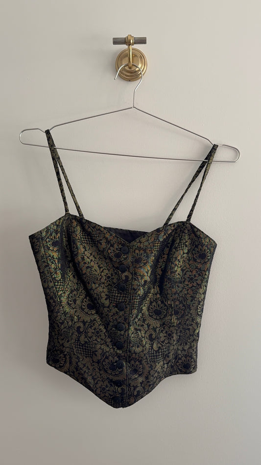 Vintage Brocade Corset Top