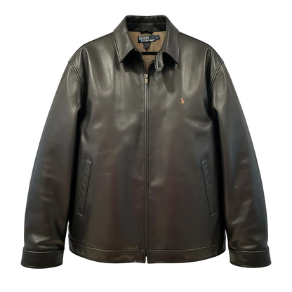 Ralph Lauren Brown Leather Bomber Jacket